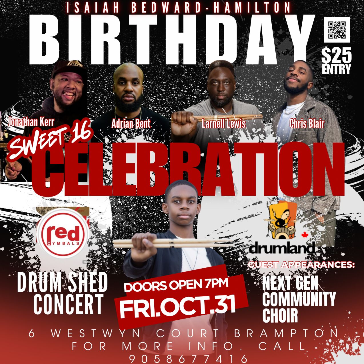Promotional flyer for the Drum Shed Concert